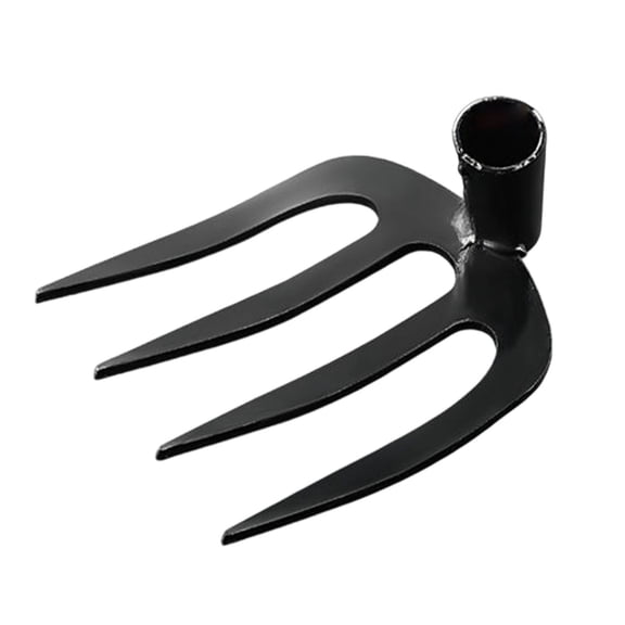 Four-Tooth Garden Rake Head, All Steel Iron Tillering Nail, Thickening Scarifying Vegetable Cultivation Weeding Tools, Agricultural Tools(Balck)