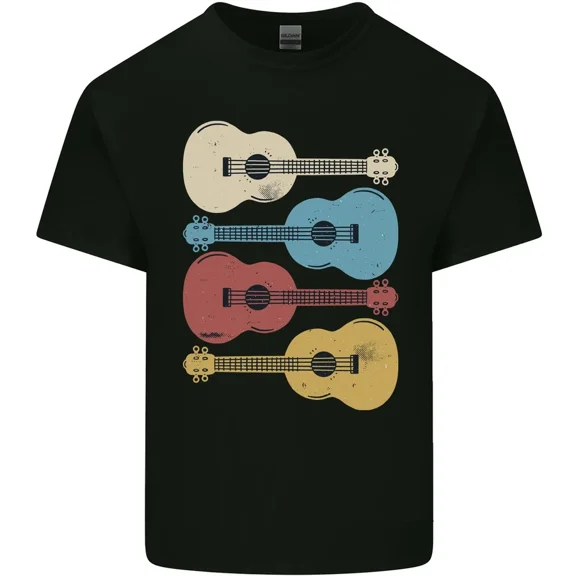 Four Ukulele Guitars Musical Instrument Stringed Band Cotton Shirt,for unisex up to 5XL