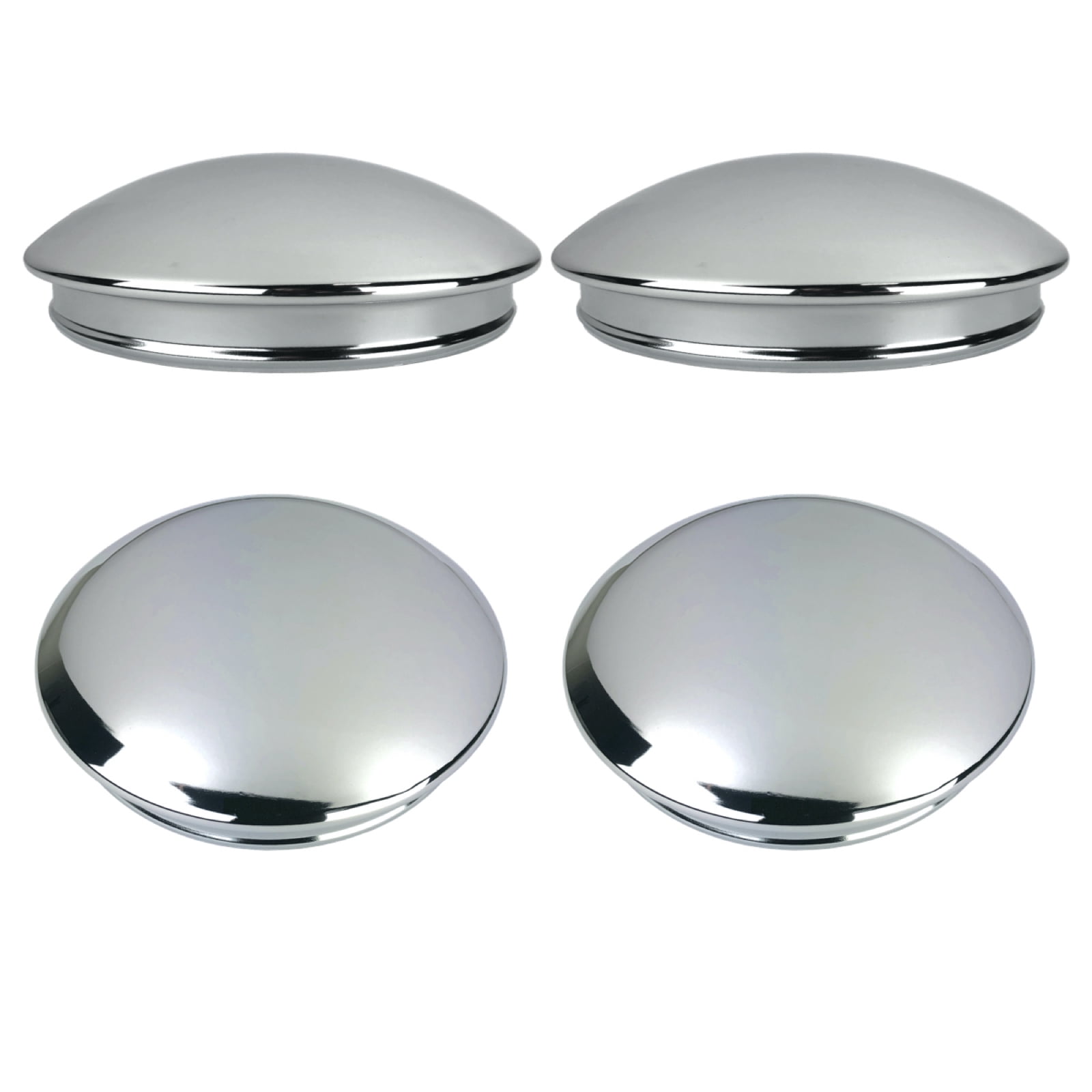 Four Vintage 8 inch Baby Moon Chrome Center Caps for Rally Wheels with ...