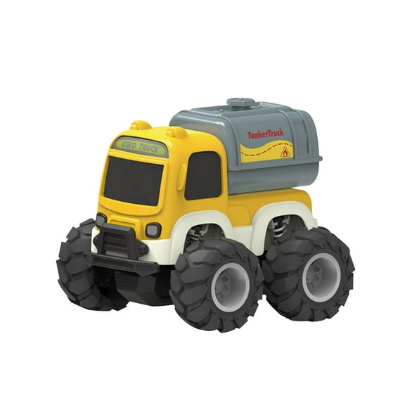 Four Wheel Drive Off-Road Engineering Vehicle, Inertial Construction Truck Toy, Push and Go Friction Powered Car for 3+ Years, All Terrain Vehicle
