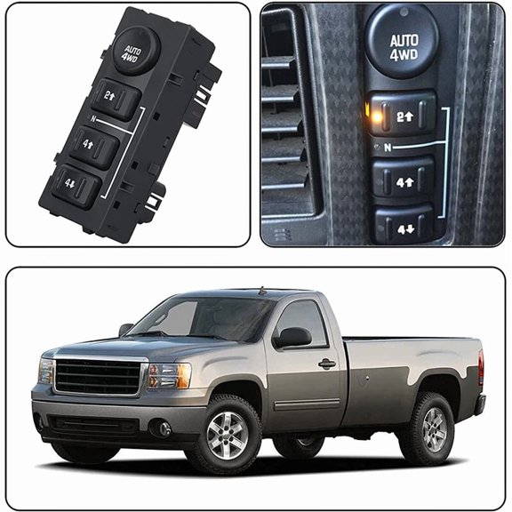 Four-Wheel Drive Selector Switch Compatible with GM 4WD Models, Replaces 19259313