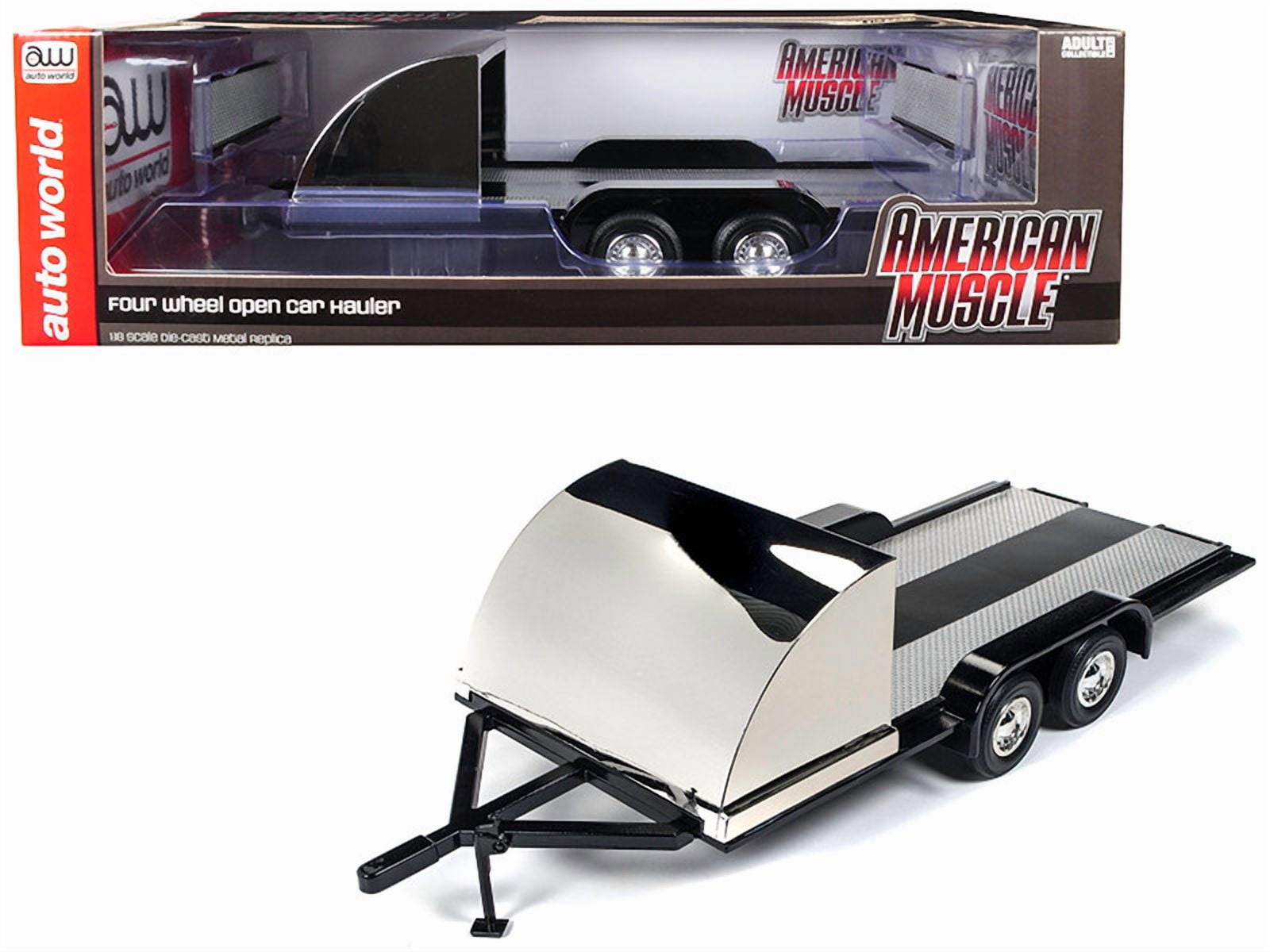 アーテル　カートレーラー　1:18 Four Wheel Open Car Hauler Trailer Black for 1/18 Scale Models by