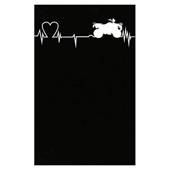 Four Wheeling ATV Heart Beat Design Poster - 13x19 - Wall Decor Gift