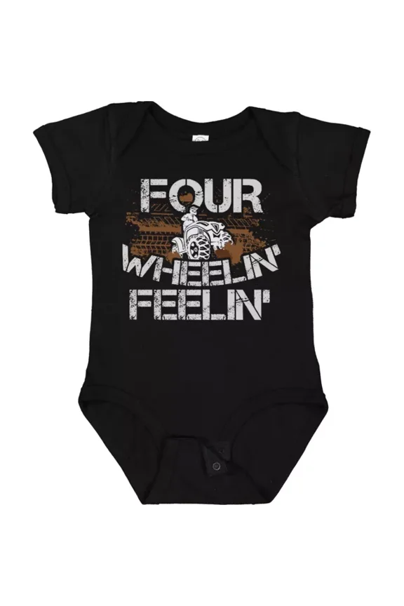 Four Wheeling Mudding Activity Baby Bodysuit Wheeler Driving Off Road Bodysuit Cute Baby Onesie, BABY BODYSUIT LAT 4424