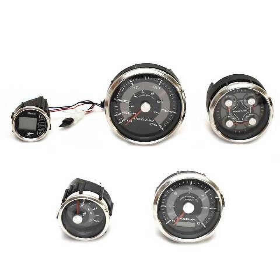 Four Winns Boat Gauge Set Faria Mercury Inboard Silver Black (5PC