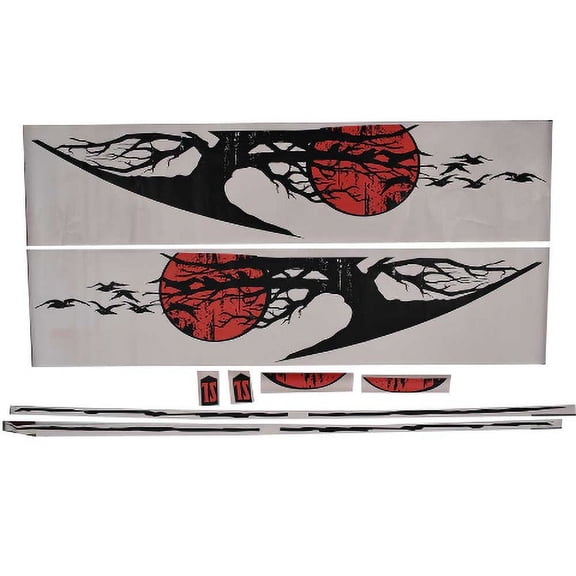 Four Winns Boat Graphic Decal Set 055-3289 | Tree Black Red 8 Piece