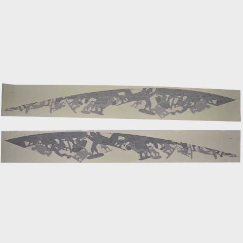 Four Winns Boat Graphic Decals 140378 | Black Gray 112 Inch (Set Of 2)