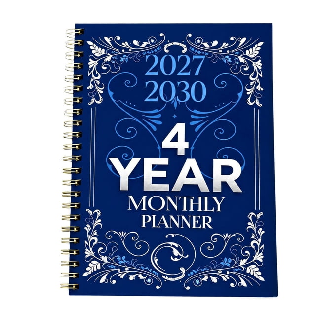 Four-Year Monthly Planning Book, Dated 2027-2030 with Calendar Boxes ...