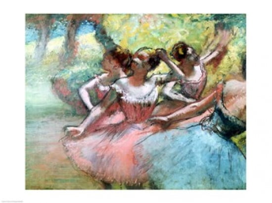 Four ballerinas on the stage Canvas Art - Edgar Degas (24 x 18)