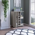 thumbnail image 1 of Four - caster light gray bar cart made of particle board for long - lasting home bar use, 1 of 2
