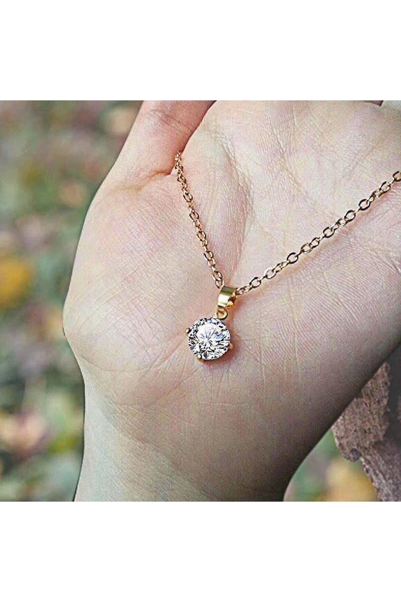 Four-claw Zircon Necklace Women's Simple Temperament