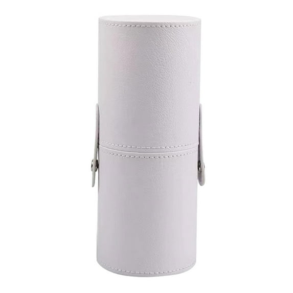 Four-color concealed buckle portable pu leather makeup brush storage bucketwhite