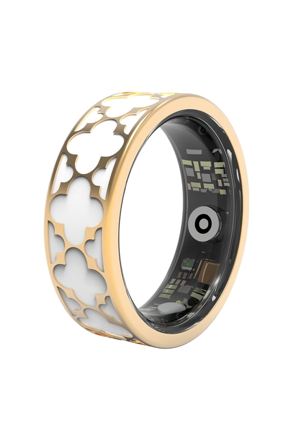 Classic Clover Health Tracking Ring, Suitable for Both Men and Women, 5ATM Waterproof, Activity/Sleep/Temperature Monitoring, Family Care Mode, Compatible with Android and iOS.