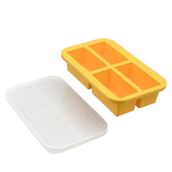 Four-compartment orange household lunch box frozen crisper anti-odor picnic box ice box food storage container