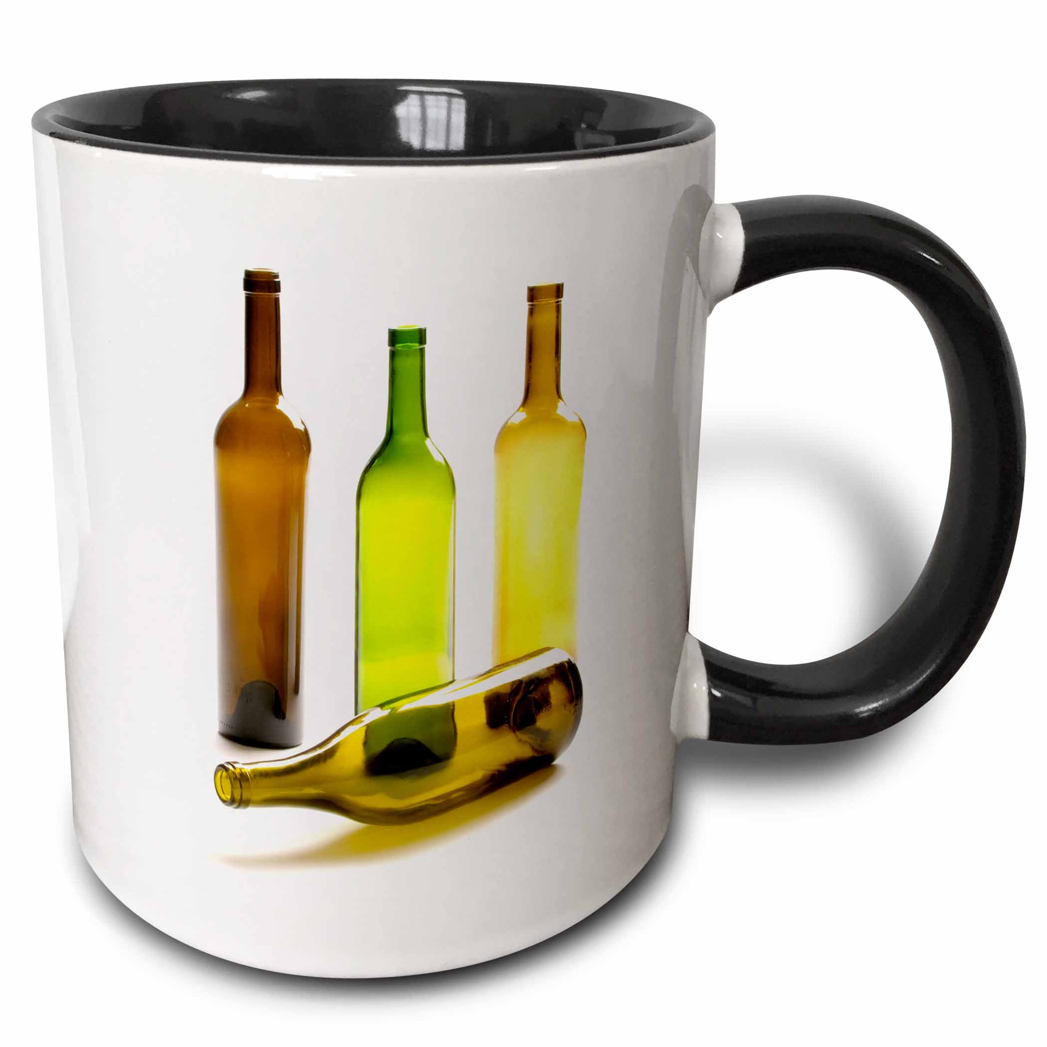 3dRose Picasso Guitar N Wine Mug - Two Tone Black 11 Oz Coffee Mug With Art Design | Novelty Gift Mug