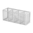 thumbnail image 1 of Four-grid Metal Mesh Storage Rack, sturdy desktop stationery organizer, compact non-slip holder for office art cosmetic supplies,,Silver, 1 of 5