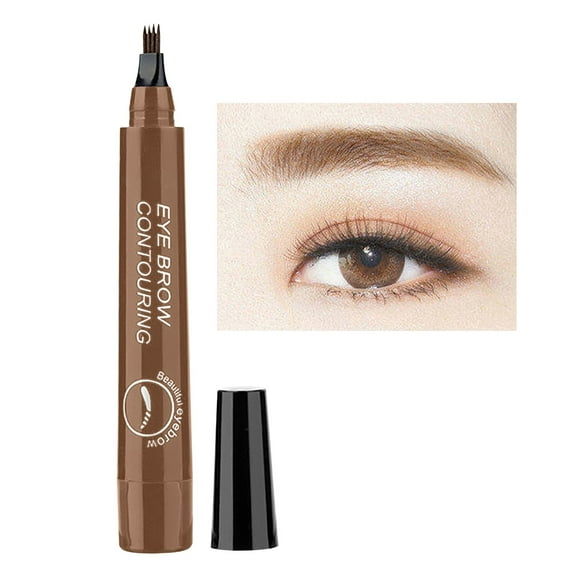 Four-head Water Eyebrow Pencil，Eyebrow Pencil Eyebrow Microblading Pen - Eye Makeup Brow Pen Liquid Pencil with 4 Micro-Fork Tip, Waterproof & Long-Lasting & Smudge-Proof Brow Pencil(B)
