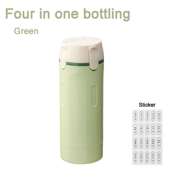 Four in One Travel Shampoo Bottle • Refillable Toiletry Dispenser • 4 Compartment Leak-ProofContainer • PortableTravel Size Organizer