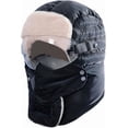 thumbnail image 1 of Four-in-one hat, hat + clear lens, waterproof, windproof, warm full-face balaclava, winter fleece-lined full-face ski hat, 1 of 7