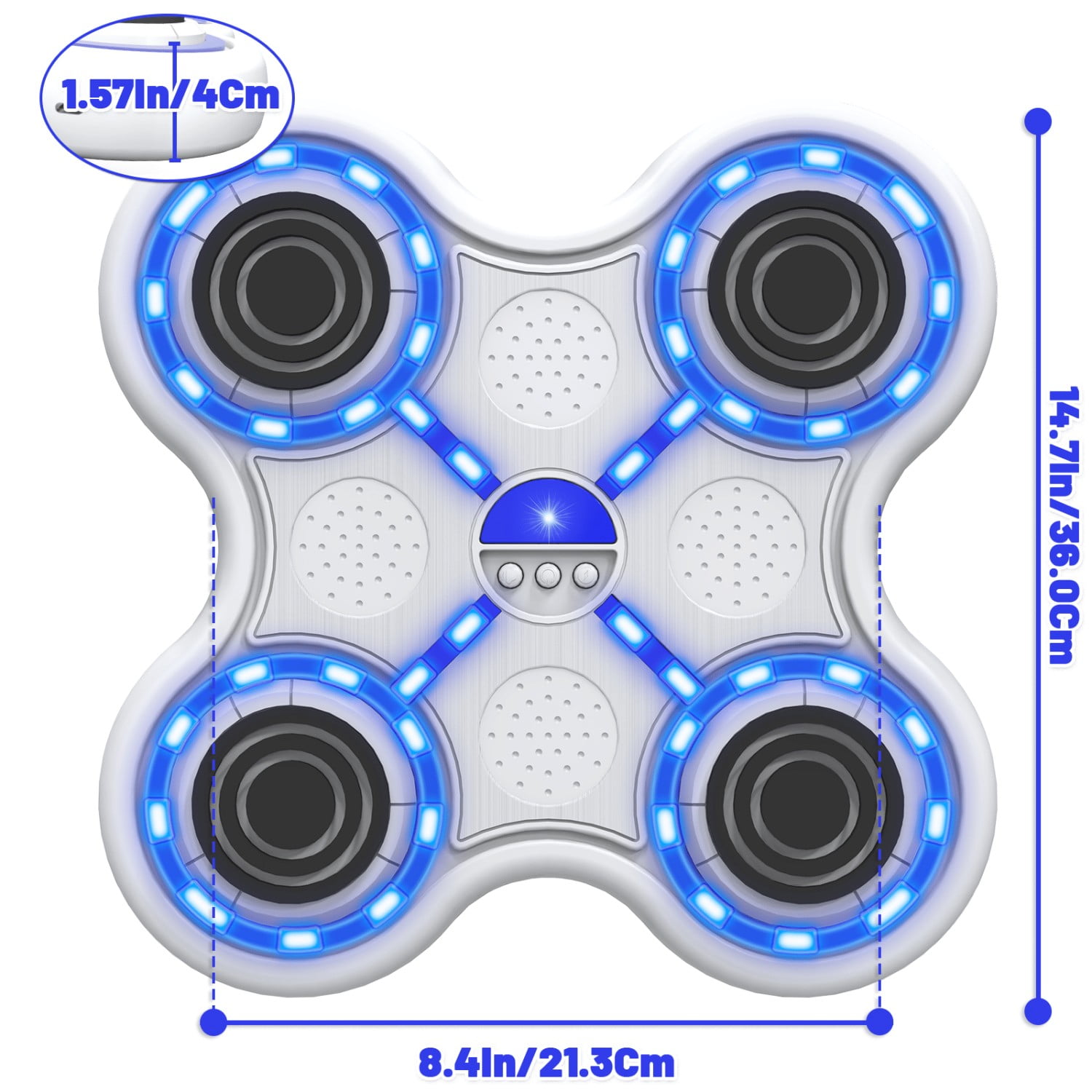 Four key boxing target-white body-white keys-blue light-black eva ...