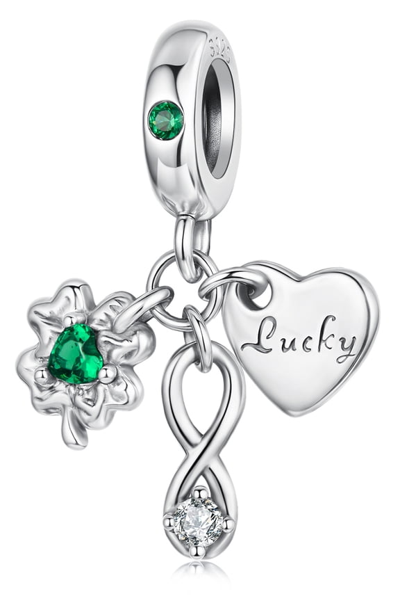 Four-leaf Clover Pendant Charm 925 Sterling Silver Charm, Gift Box Packaging