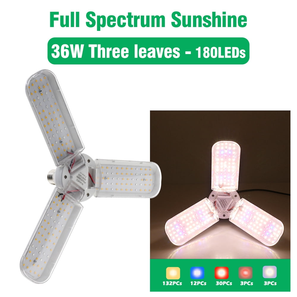 Four-leaf LED foldable full-spectrum plant growth lamp 48W multi-meat ...