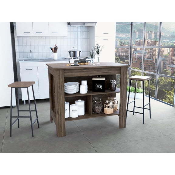 Four legs, wide top surface | Kitchen island for smooth meal prepping and keeping kitchen items