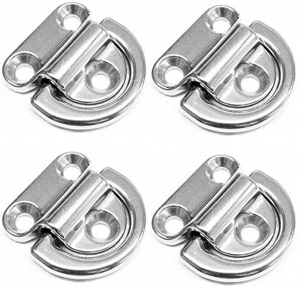 Four marine Grade Stainless Steel Folding Pad Eye 1/4"