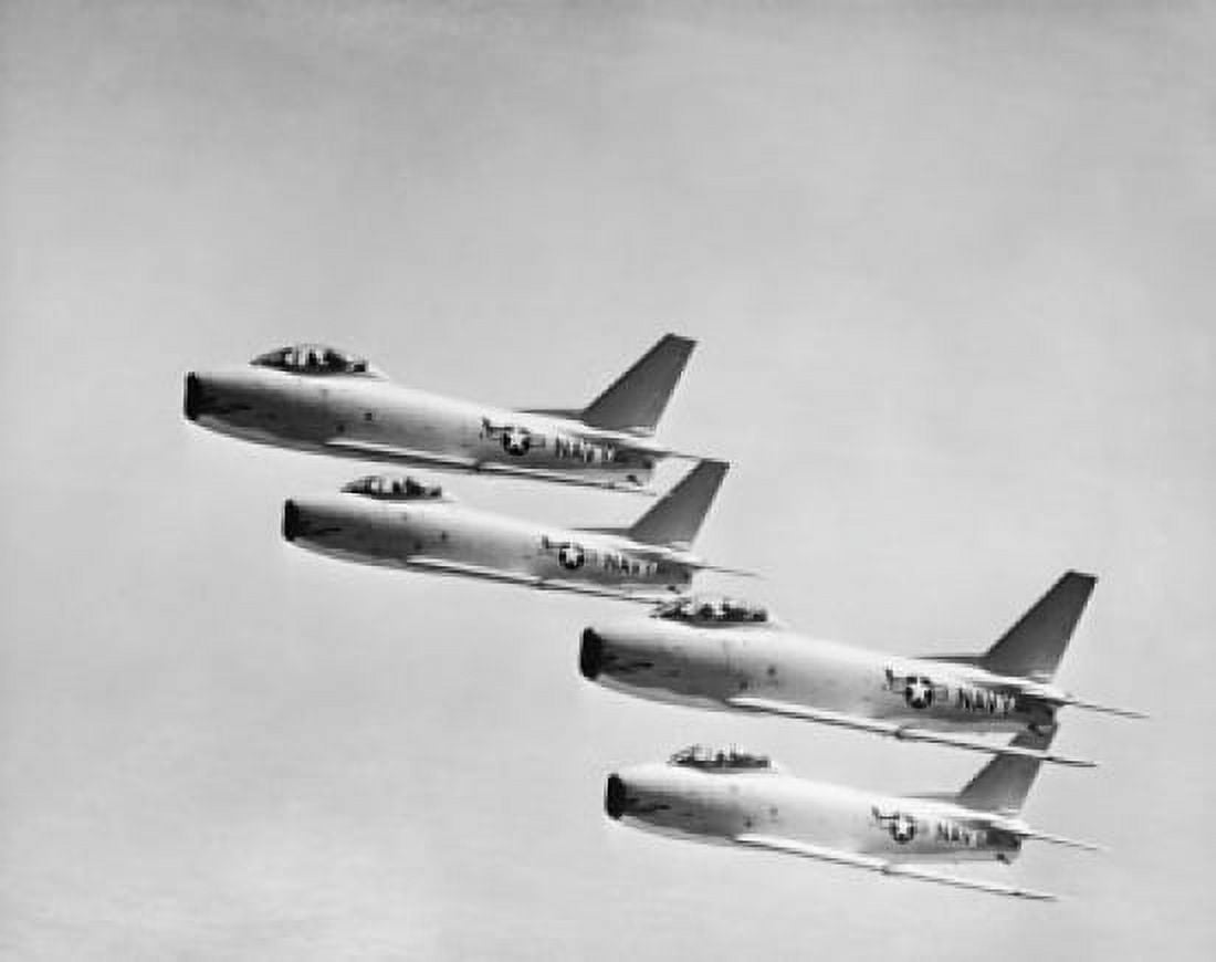 Four military planes flying in a formation Canvas Art - (18 x 24)