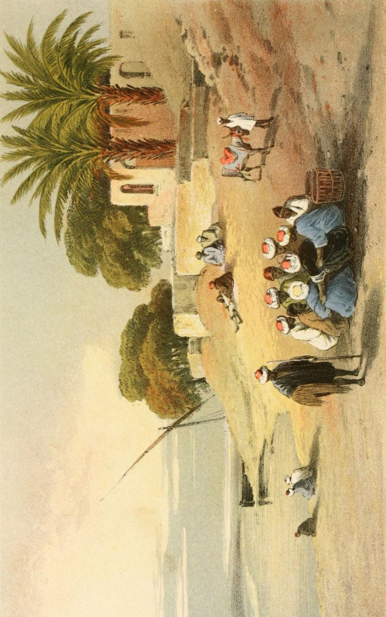 Four months in a DahabÔø?h 1863 Crew at breakfast on the bank Canvas Art - MLM Carey (24 x 36)