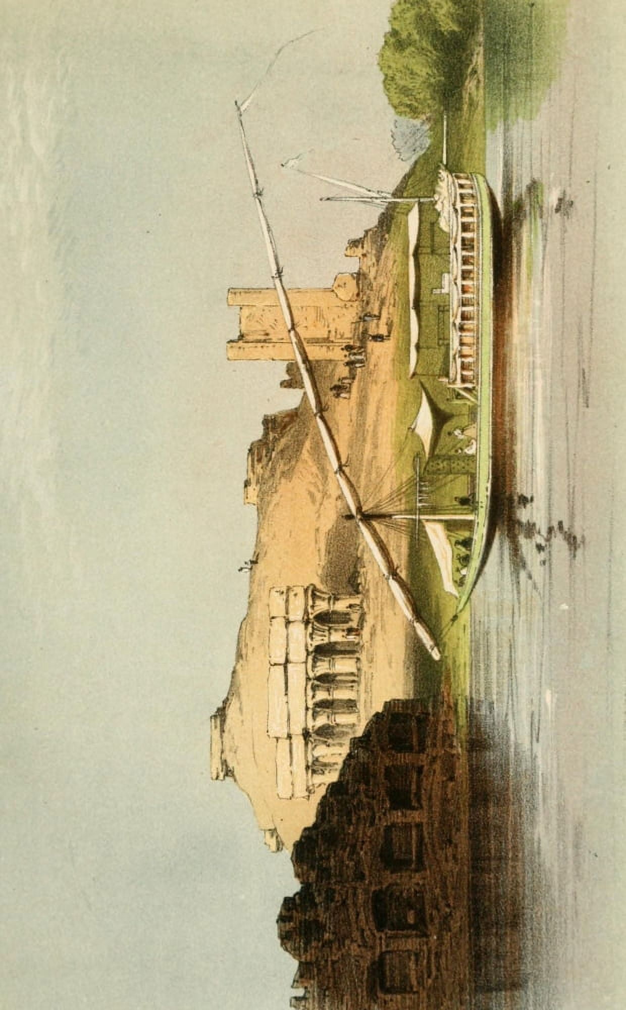 Four months in a DahabÔø?h 1863 The Temple of Kom Ombo & the DahabÔø?h Cairo Canvas Art - MLM Carey (24 x 36)