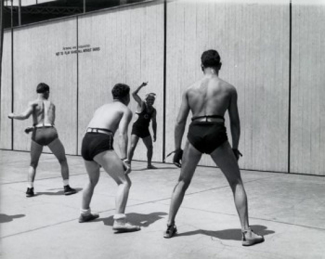 Four people playing handball Canvas Art - (18 x 24)