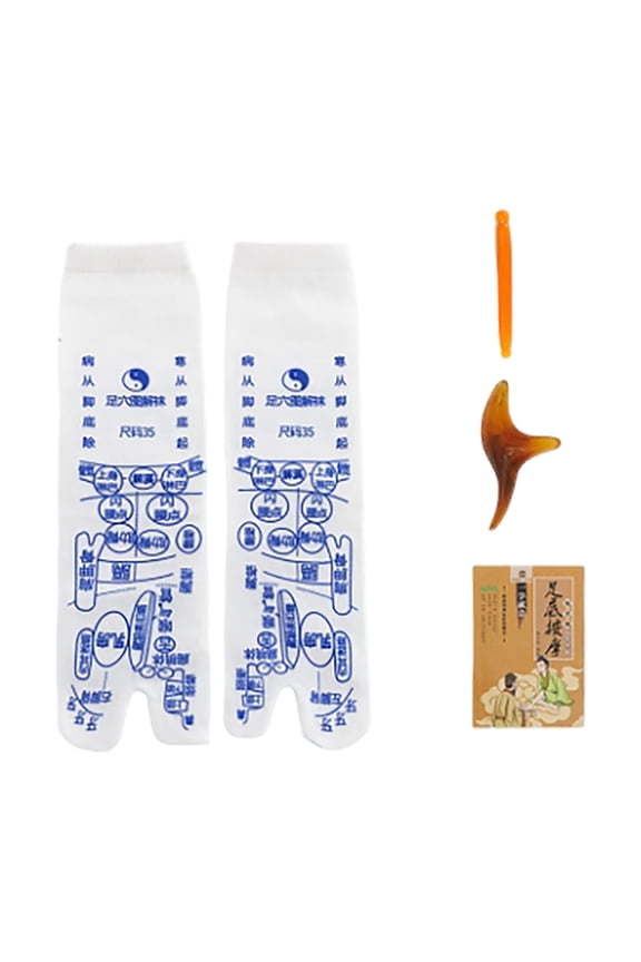Four-piece set 4Pcs Reflexology Socks, Pressure Point Socks, Reflexology Socks with Massage Tool, Acupressure Socks with Tool, Foot Reflexology Socks (Woman-Small,35)