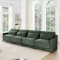 thumbnail image 1 of Modern Solid Wood Frame Four-Seater Chenille Sofa 220×80×75cm for Hotels & Lounges, 1 of 25