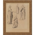 thumbnail image 1 of Four studies of a draped female figure 24x20 Gold Ornate Wood Framed Canvas Art by George Frederick Watts, 1 of 2