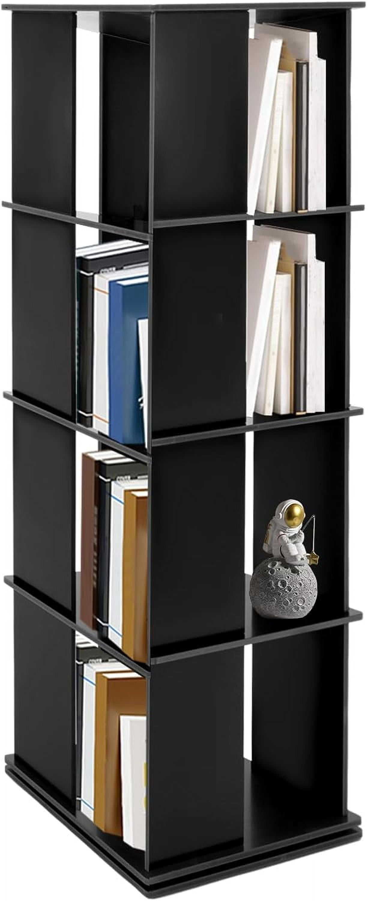 Revolving Display Shelf Four-tier Rotating Bookshelf, 360° Revolving Bookcase, Display Book ...