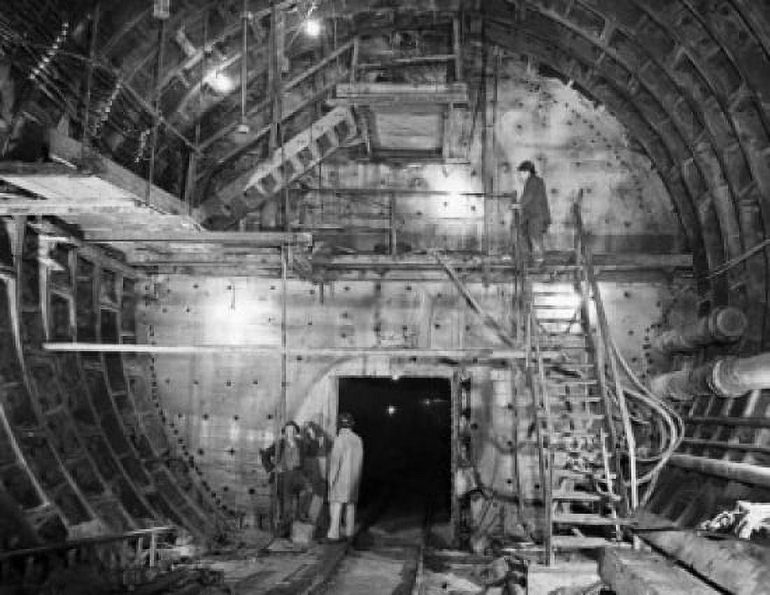 Four workers subway tunnel construction New York City New York USA Canvas Art - (24 x 36)