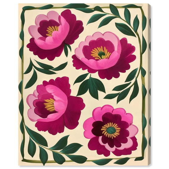 Fourfold Peony I Canvas Print Flower Art Decor by Art Remedy, Gallery Wrapped, 24 x 30