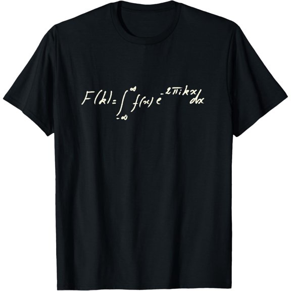 Fourier transform math & physics formula equation T-Shirt men and women can wear, black, white, gifts