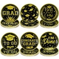 thumbnail image 1 of Fourluoo 96 Pcs Graduation SSF20 Paper Plates Class of 2025 7 Inch Disposable Black and Gold Dessert Plates for Graduation Party Decoration Supplies, 1 of 3