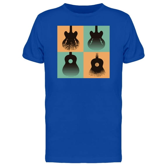 Fours Guitars Shape T-Shirt Men -Image by Shutterstock, Male 3X-Large