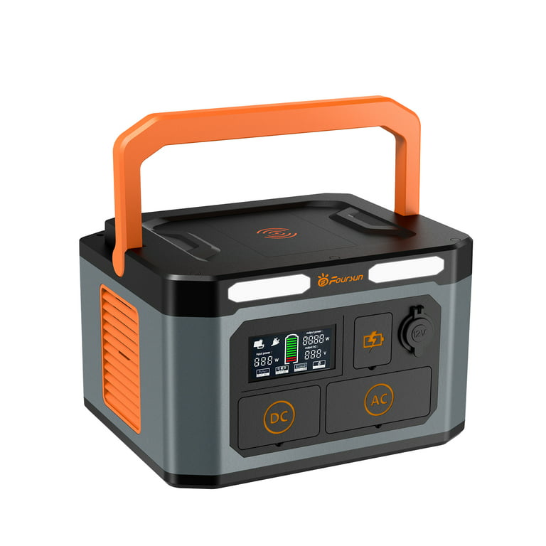Foursun 1500W(3000W Peak) Portable Power Station,1598.4Wh with 2 x 1500W AC  Outlets ,Wireless charge,PD 65W,Solar Generator for Home Backup
