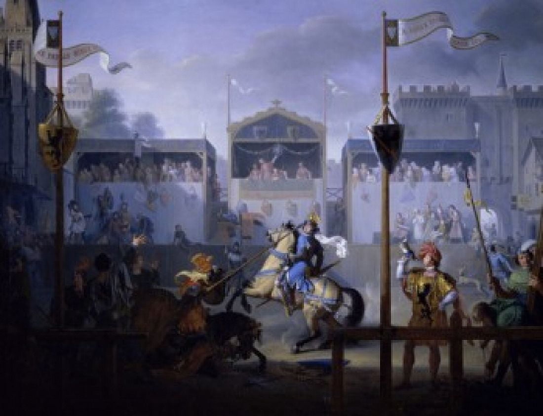 A Fourteenth Century Tournament (Un Tournoi au Quatorzime Sicle) 1812 Pierre Henri Revoil (1776-1842French) Oil on Canvas Musee des Beaux-Arts Lyon Canvas Art - Pierre Henri Revoil (18 x 24)