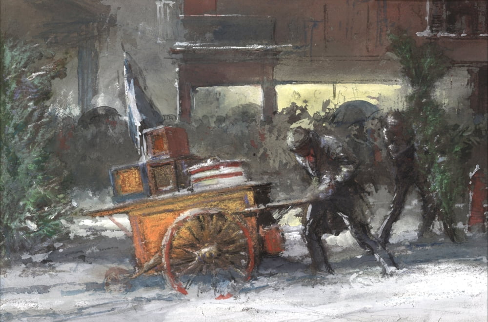 Fourteenth Street at Christmas-time 1904 Canvas Art - Everett Shinn (24 x 36)