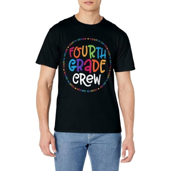 Fourth Grade Crew tshirt 4th Grade Back To School Teacher T-Shirt