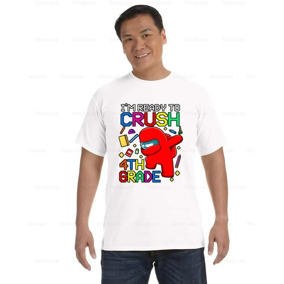 Fourth Grade Level Up Space Crewmate Gamer Parody Style Comfort Color T-Shirt, Unisex, up to size 4XL