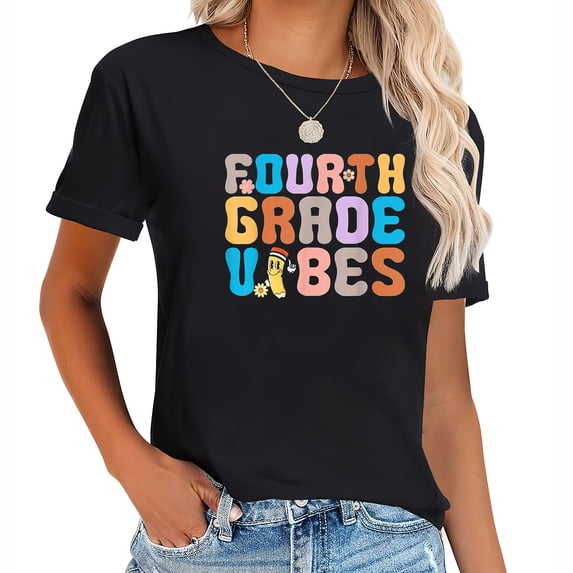 Fourth Grade Vibes Back To School First Day Teacher T-Shirt
