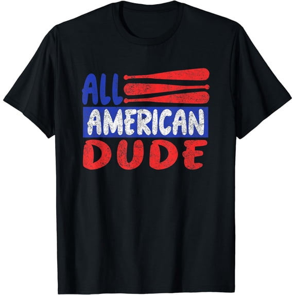 Fourth July Baseball Boys All American Dude Distressed Look