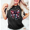 thumbnail image 1 of Fourth July Bows American Flag Graphic Design T-Shirt, 1 of 4