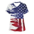 thumbnail image 1 of Fourth of July Clothes,Cadancy Plus Size Nurse Uniforms for Women 4X-5X,Short Sleeve Blouses Cotton,Red Tee Shirts V Neck,Patriotic Memorial Day,De Mujer Para Buy Again My Orders Multicolor M, 1 of 5